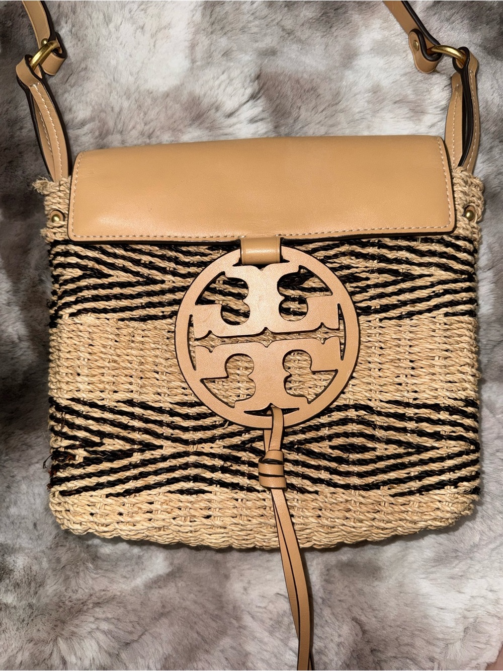 Tory Burch Miller Stripe Straw Crossbody - Picture 3 of 12